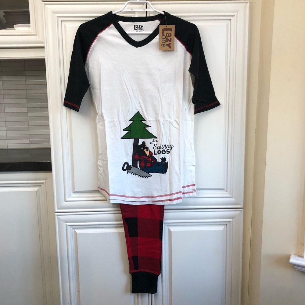 NWT Lazy One Sawing Logs women’s pajama set